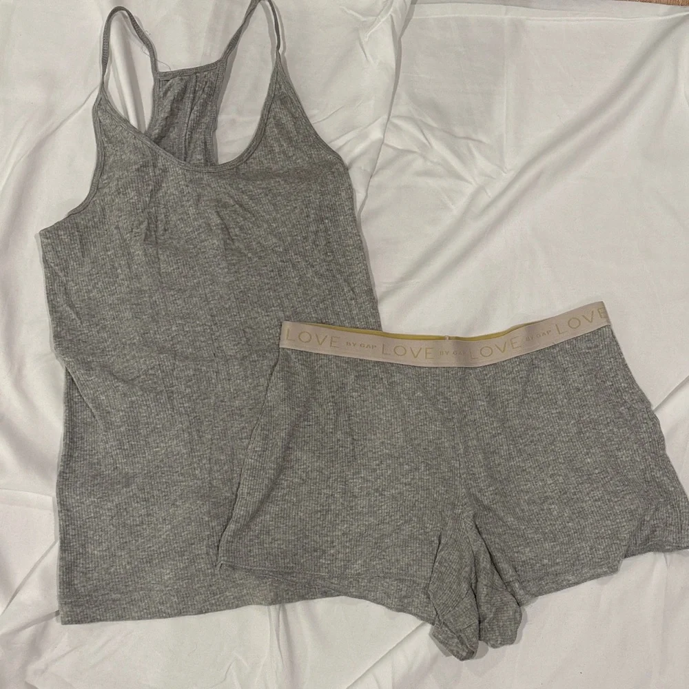 Love by Gap Gray Ribbed Intimate Sleepwear Set - Picture 2 of 8